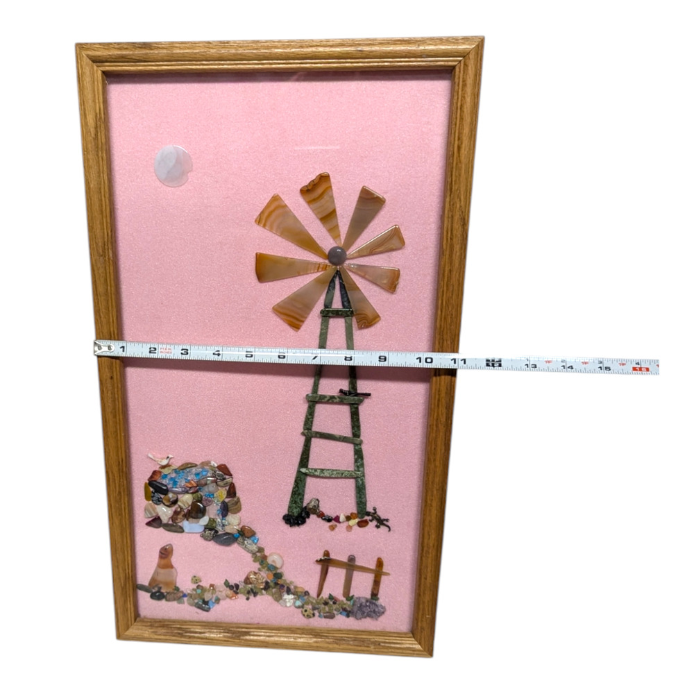 Vtg Signed Tybo Ghost Town Nevada Semi Precious Lapidary Stone Assemblage Art - Picture 3 of 8